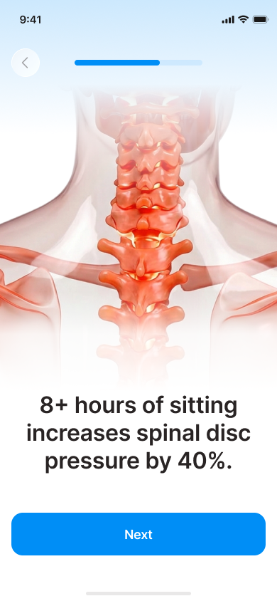 3D visualization of spinal disc pressure